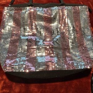 Victoria’s Secret Sequin Tote Bag – Black & Multicolor